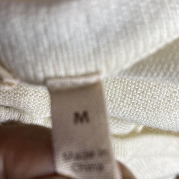 Soft Surroundings Ivory Wool-Blend Pleated Back Tunic Reserva Sweater - Medium - Picture 5 of 9